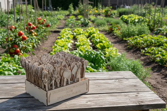 Marqueurs de potager en bois gravés