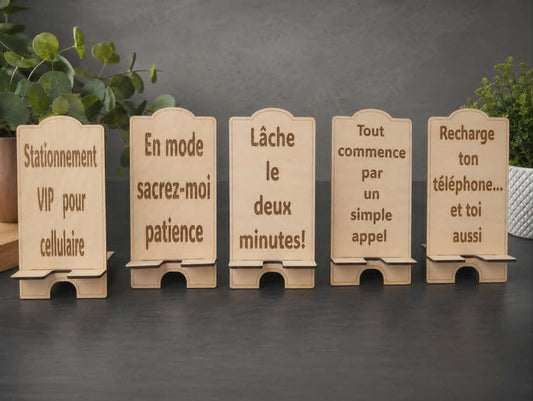 Porte-cellulaire gravé au laser – L'accessoire pratique qui fait sourire!