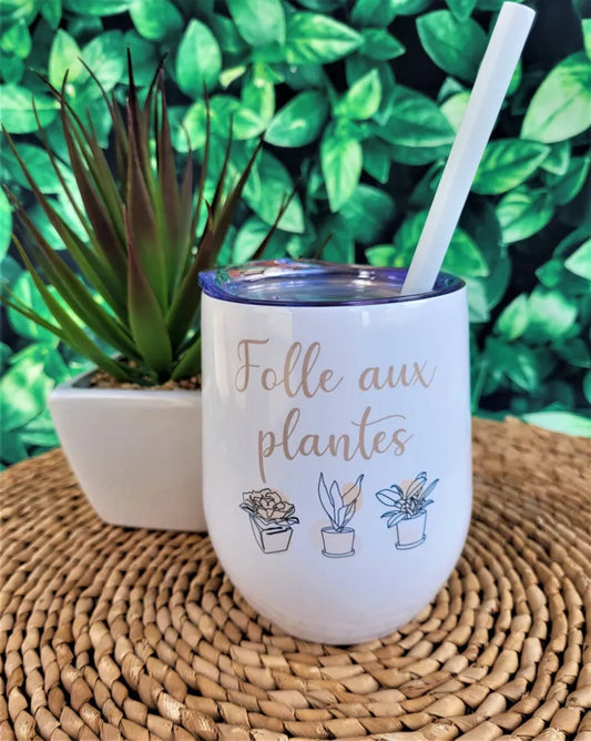 VERRE ISOTHERME 12 OZ FOLLE AUX PLANTES