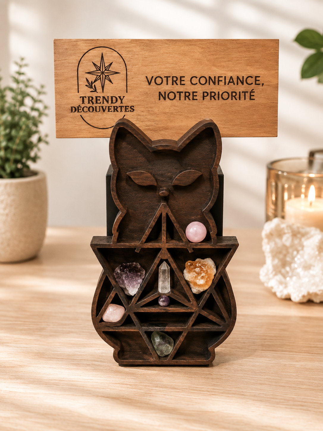 Petite étagère à cristaux