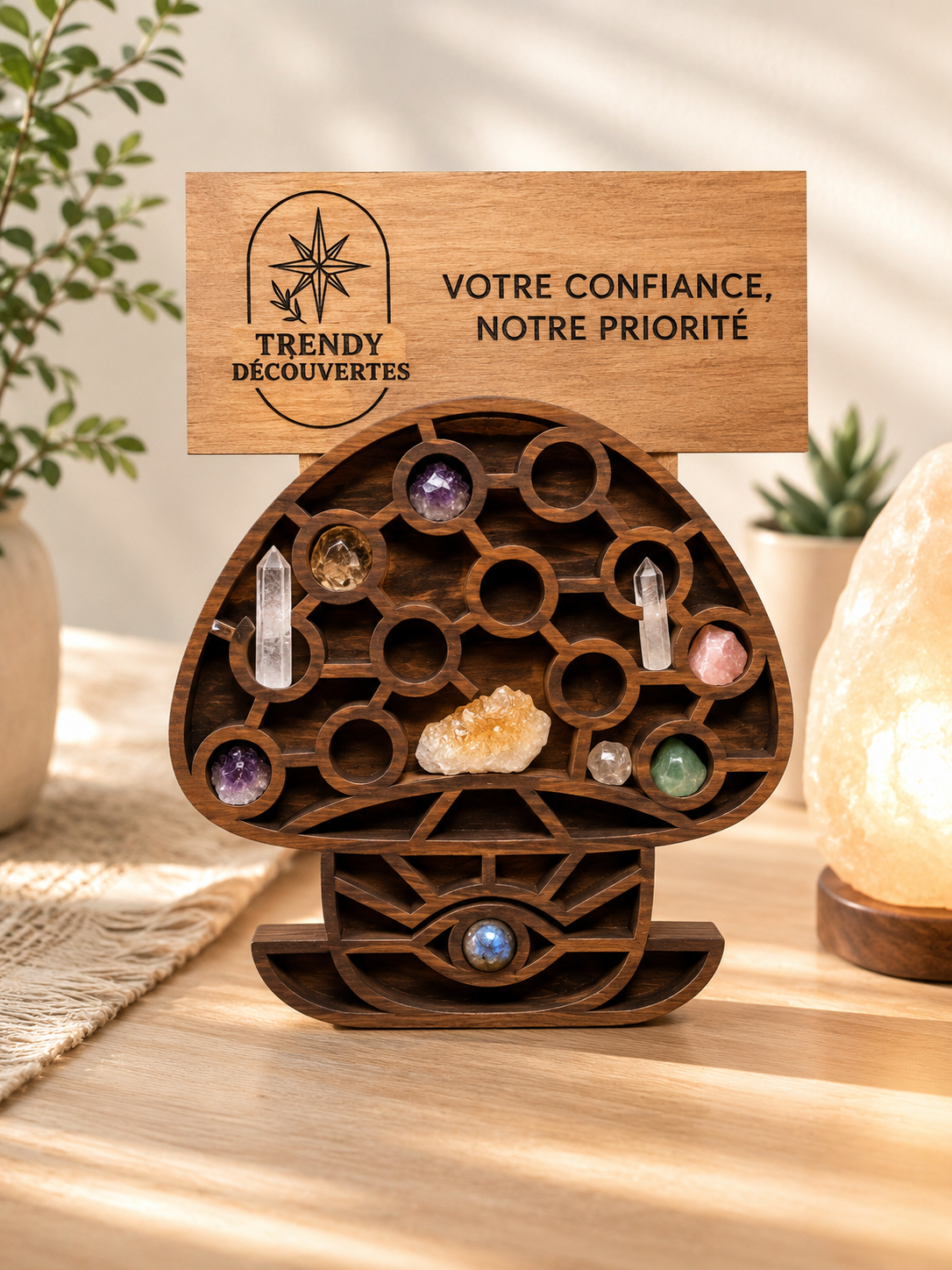 Petite étagère à cristaux