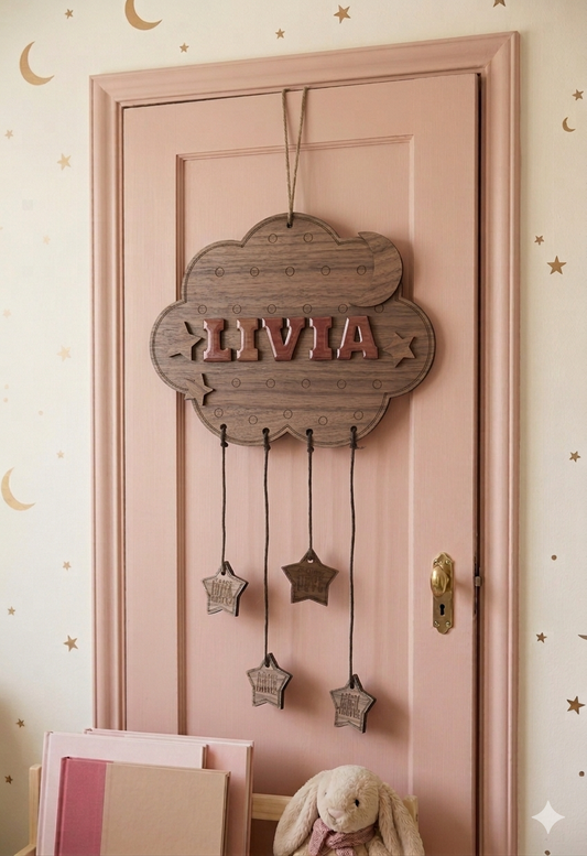 Décoration Murale Personnalisée en Bois (Style Élégant)