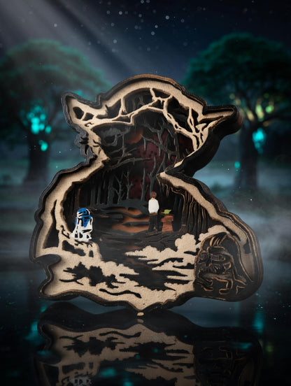 Décoration Star Wars en Bois – 7 Couches Découpe Laser (Effet 3D)