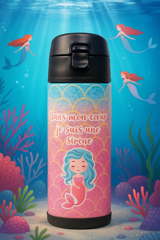 BOUTEILLE ISO POUR ENFANT   DANS MON COEUR JE SUIS UNE SIRENE